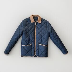 Lifetime Collective Quilted Barn Jacket Size Sm Black Corduroy Collar Chore Coat
